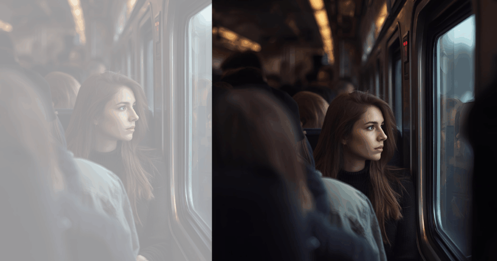 満員電車の女性