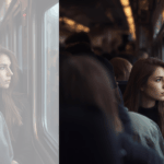 満員電車の女性